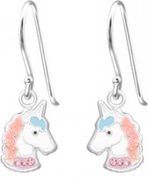 Joy|S - Zilveren eenhoorn oorbellen unicorn oorhangers