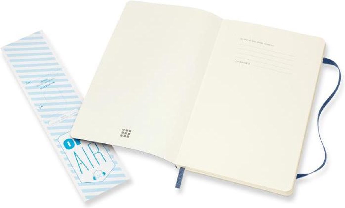 Moleskine Carnet de Notes Classique Augmenté Couverture Souple et Fermeture Elastique Grand Format 13 x 21 cm Pages Ordinaires 400 Pages Bleu Saphir 