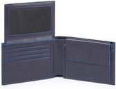 Piquadro Blue Square S Matte Men's Wallet With Flip Up/Coin Pocket Blue
