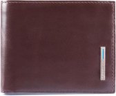 Piquadro Blue Square Men's Wallet With Coin Case Mahogany