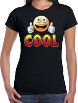 Funny emoticon t-shirt Cool zwart dames XL