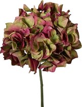 Viv! Home Luxuries Hortensia - zijden bloem - groen fuchsia - 48cm - topkwaliteit