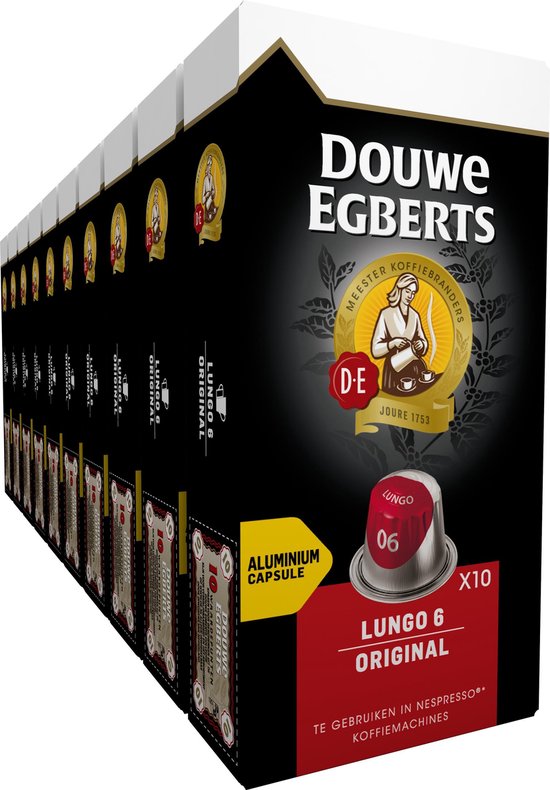 Douwe Egberts Lungo Original Koffiecups - 10 x 10 cups - 100 koffiecups