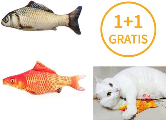 2 Katten Speelgoed Vissen met Kattenkruid en Laserlampje - Levensechte  Kattenspeelgoed... | bol.com