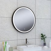 Ced'or spiegel 60cm rond + LED Mat zwart CD384170