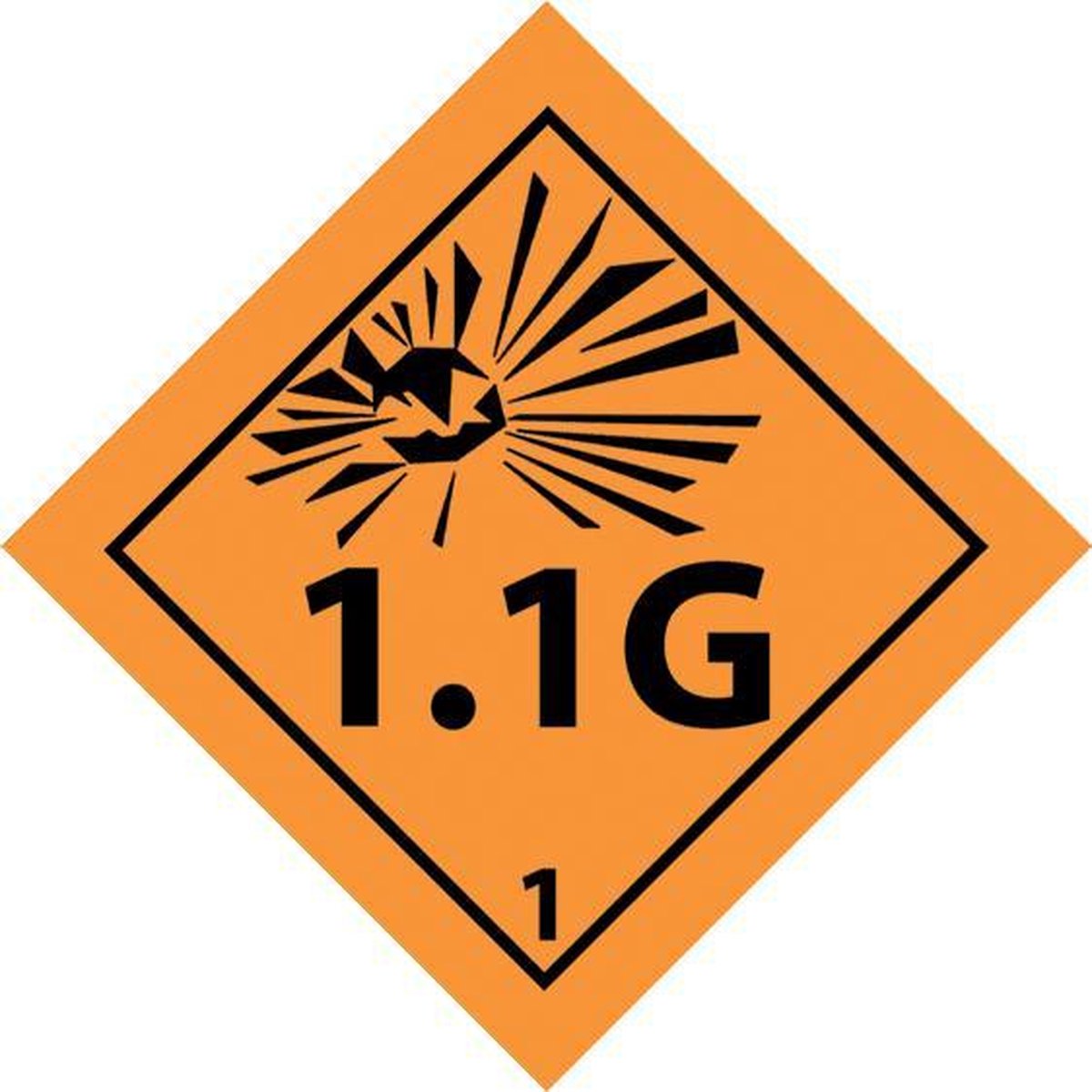 1.1G Sticker 5 x 5cm (set van 8 stuks)