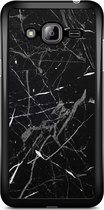 Samsung J3 hoesje - Marmer zwart | Samsung Galaxy J3 (2016) case | Hardcase backcover zwart