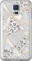 Samsung Galaxy S5 (Plus) / Neo siliconen hoesje - Stone & leopard print