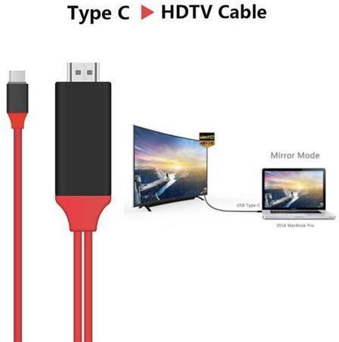 HDMI vers USB-C 2M - Câble robuste