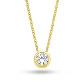 Silver Rose -CH2009G -Ketting -925 Zilver 14 karat verguld -Cubic Zirkonia