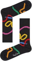 Happy Socks Rope Sokken - Zwart/Multi - Maat 41-46