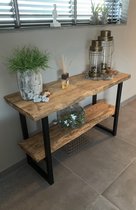 Boomstam SideTable - Hout - Staal - 140 x 40 x 75 cm