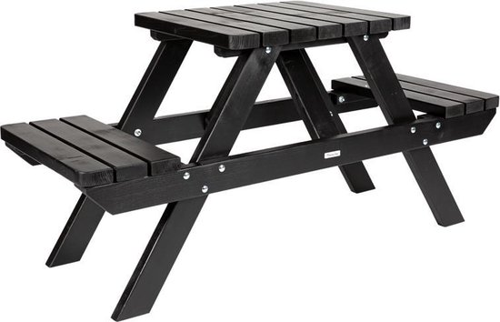 MaximaVida houten balkon picknicktafel Riga 60 cm zwart - voor 2 personen |  bol.com