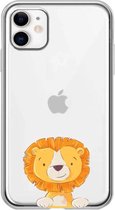 Apple Iphone 11 siliconen leeuwen telefoonhoesje - Transparant - Leeuwtje