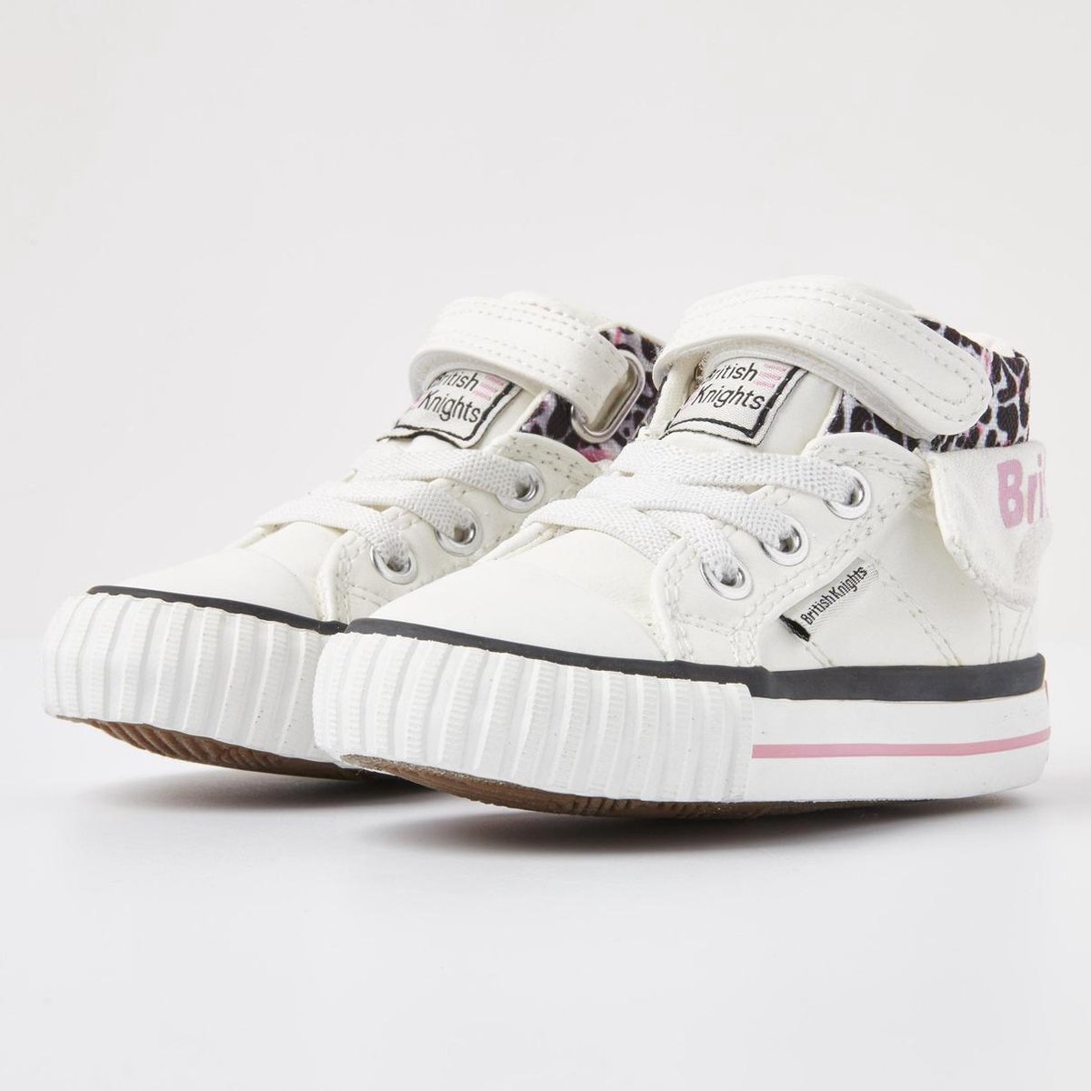 British Knights ROCO Hoge sneakers baby meisjes flamingo panterprint - Wit  - maat 20 | bol.com