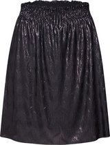 Catwalk junkie gevoerde zwarte shiny geplooide rok - Maat L