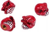 DTouch ventieldoppen Angry Red Skull rood 4 stuks