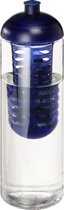 Transparante drinkfles/waterfles met fruit infuser blauw 850 ml - Sportfles