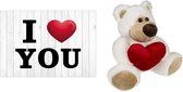 I love you postkaart/ansichtkaart/wenskaart met knuffelbeer - Valentijnsdag producten