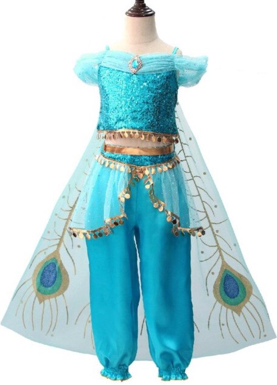 Jasmine Kostuum - Alladin - Prinsessenjurk Meisje - Prinsessen  Verkleedkleding -... | bol.com