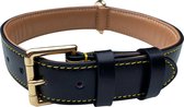 Brute Strength - Luxe leren halsband hond - Zwart - XL - (56 - 63) x 3,5 cm