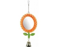 Beaks Zonnebloem Spiegel - Vogelspeelgoed - Oranje - Kunststof