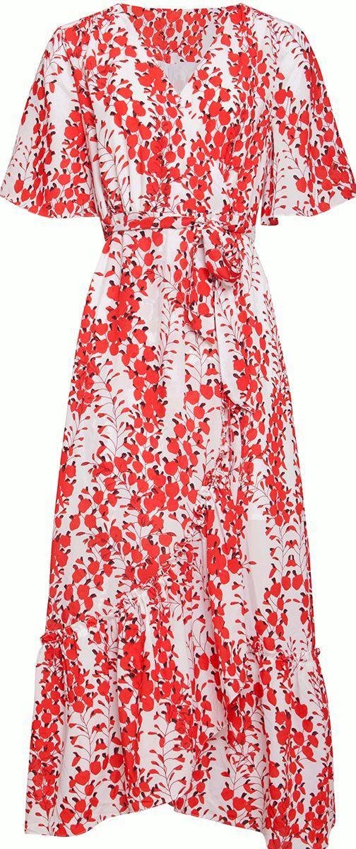 Smashed Lemon A-lijn jurk Noa maxi zomerjurk rood-wit 20166 | bol.com