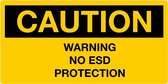 Sticker 'Caution: warning no ESD protection', geel, 300 x 150 mm
