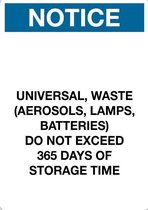 Sticker 'Notice: Do not exceed 365 days of storage time' 148 x 105 mm (A6)