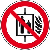 Lift niet gebruiken bij brand sticker - ISO 7010 - P020 50 mm - 10 stuks per kaart