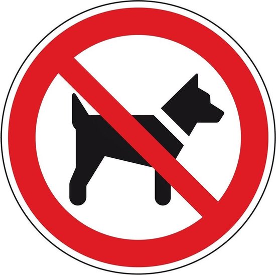 Verboden voor honden sticker - ISO 7010 - P021 200 mm