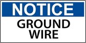 Sticker 'Notice: Ground Wire', 100 x 50 mm
