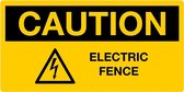 Sticker 'Caution: Electric fence', 150 x 75 mm