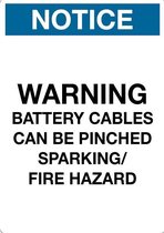 Sticker 'Notice: Warning, battery cables can be pinched' 148 x 105 mm (A6)