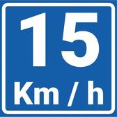 Adviessnelheid 15 km sticker, A4 300 x 300 mm