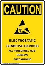 Sticker 'Caution: Electrostatic sensitive devices, observe precautions', 210 x 148 mm (A5)
