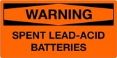 Sticker 'Warning: Spent lead-acid batteries' 150 x 75 mm