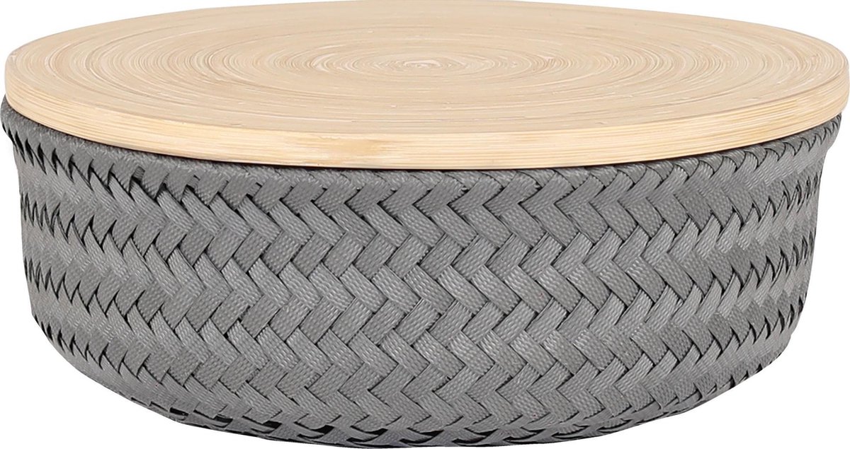 Handed By Wonder M - Opbergmand rond met deksel - donkergrijs