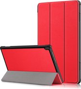 Tri-Fold Book Case met Wake/Sleep - Geschikt voor Lenovo Tab M10 Hoesje - Rood