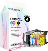 Inktdag inktcartridge voor LC1280XL brother inktpatronen multipack for 4 stuks voor Brother MFC-J5910 DW, Brother MFC-J6510 DW ,Brother MFC-J6710 DW ,Brother MFC-J6910 DW