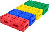 Set van 4 |Multi-functionele blokken | Voeten | Basis | Groen - Geel- Blauw en Rood