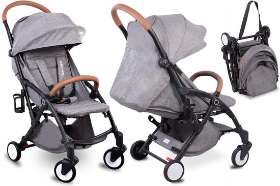Lionelo Julie - Kinderbuggy met eco leder en accessoires - Grijs | bol.com