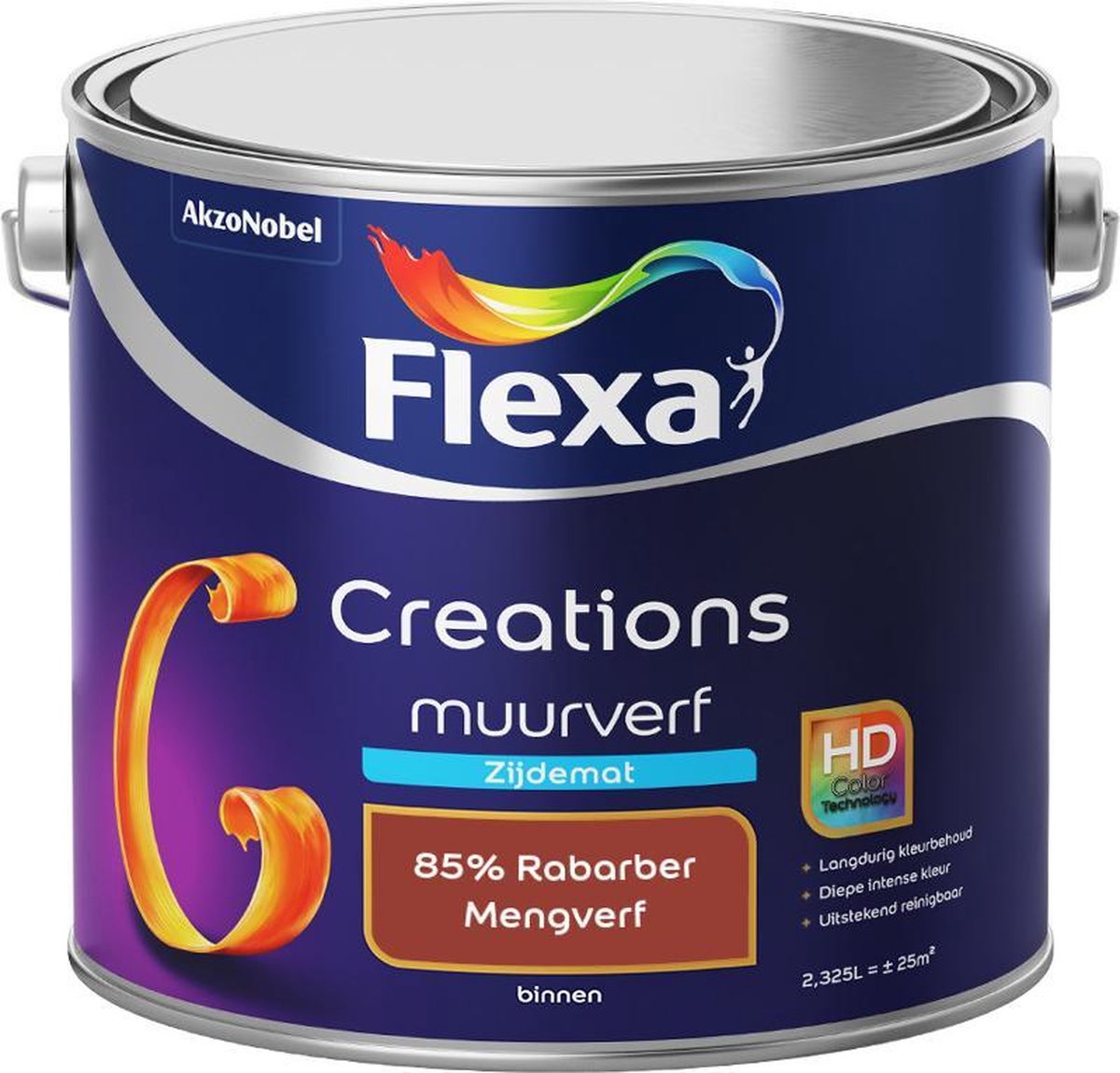 Flexa Creations - Muurverf Zijde Mat - Mengkleuren Collectie - 85% Rabarber - 2,5 liter