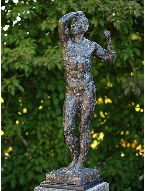 Poëzie Stoutmoedig sieraden Tuinbeeld - bronzen beeld - Naakte man van Rodin - 92 cm hoog | bol.com