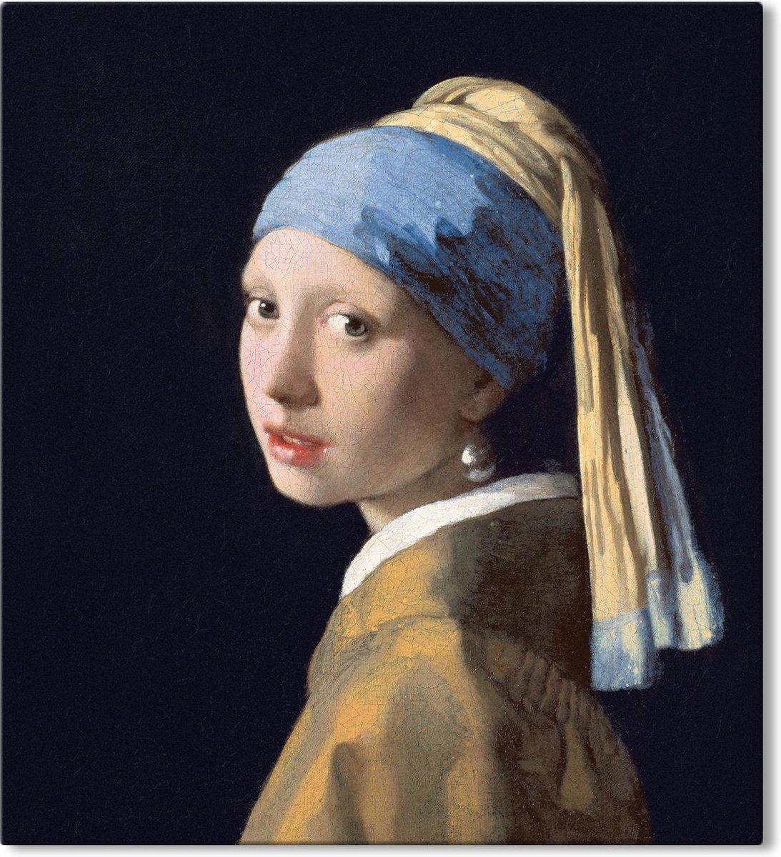 Canvas Schilderij Meisje met de Parel Johannes Vermeer 60x90 cm