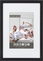 Vlakke Houten Wissellijst - Fotolijst - 40x60 cm - Ontspiegeld Kunstglas - Zwart - 15 mm