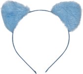Jessidress Haarband Haar diadeem met katten oren - Blauw
