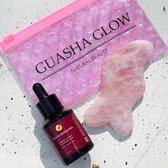 Guasha Bergkristal +  Face Sculpting elixir (vegan) CBD + Beschermend etui| Gezichtsmassage