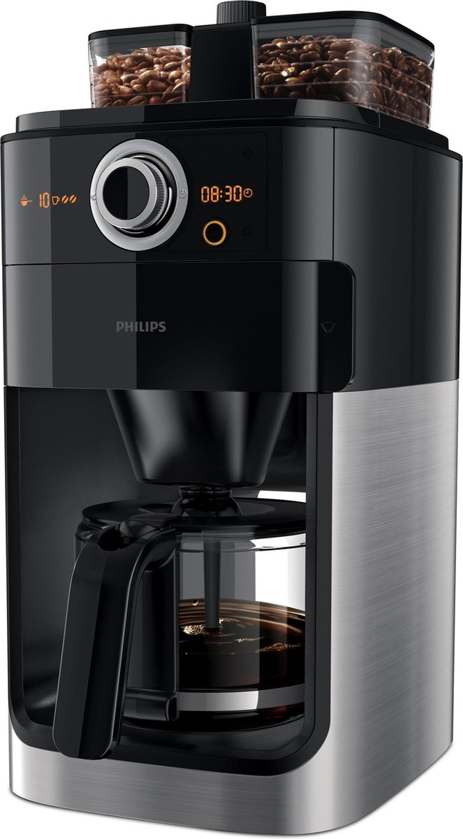 Philips Grind & Brew HD7769 00 Koffiezetapparaat Zwart metaal