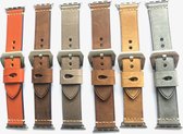 watchbands-shop.nl bandje geschikt voor Apple Watch SE (40mm)/Series 1 (38mm)/Series 1/2/3 (38mm)/Series 2 (38mm)/Series 3 (38mm)/Series 4 (40mm)/Series 5 (40 mm)/Series 6 (40mm) - Leer - Bruin